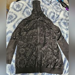 SOLD -- EUC Unholy Sabbath Longline Hoodie With Occult Symbols 4X